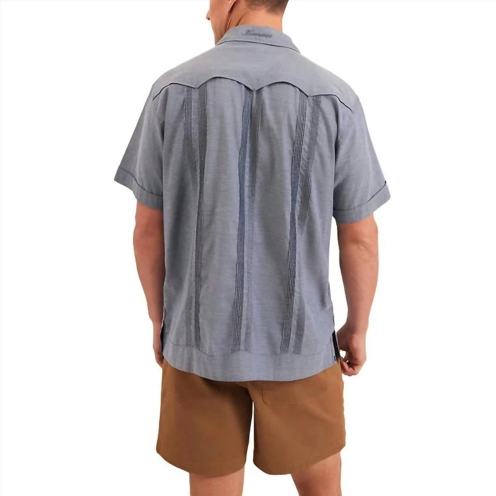 Howler Brothers Guayabera Shirt In Indigo Blue Oxford 2