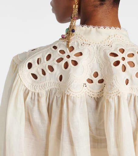 Zimmermann Coco embroidered ramie blouse 6