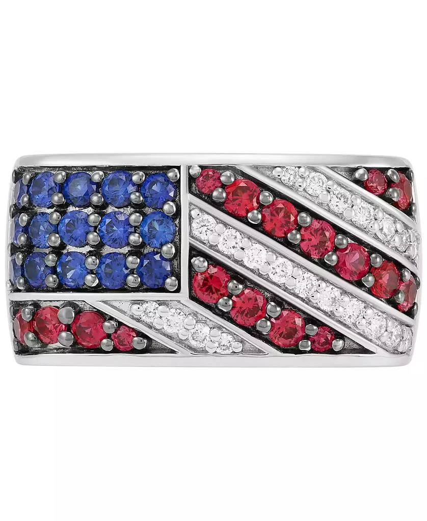 Grown With Love Lab Grown Multi-Gemstone (2 ct. t.w.) Flag Ring in Sterling Silver 3