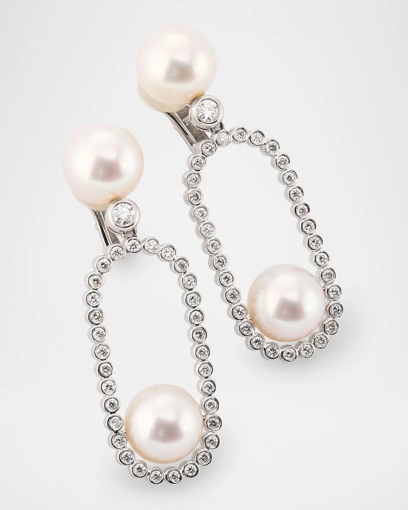 BELPEARL 18K White Gold Diamond and South Sea Cultured Pearl Earrings 3