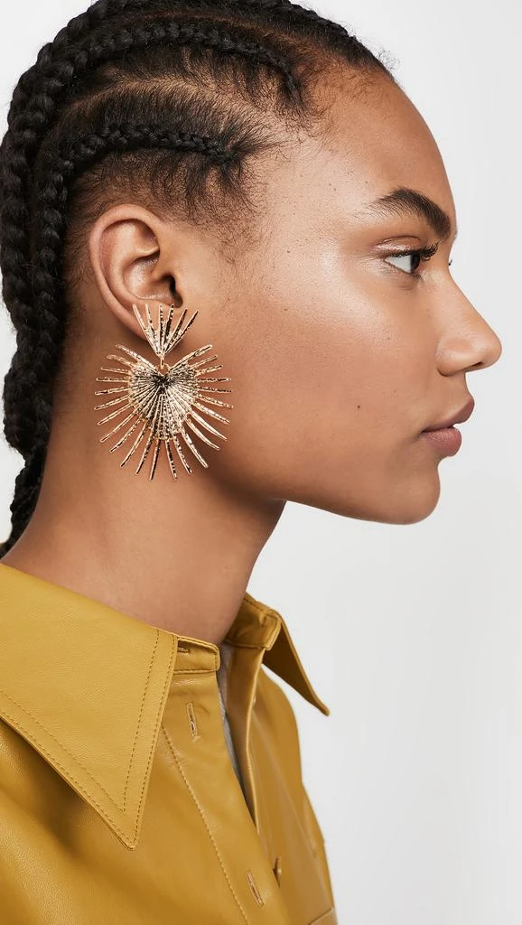 Kenneth Jay Lane Gold Fan Drop Post Earrings 2