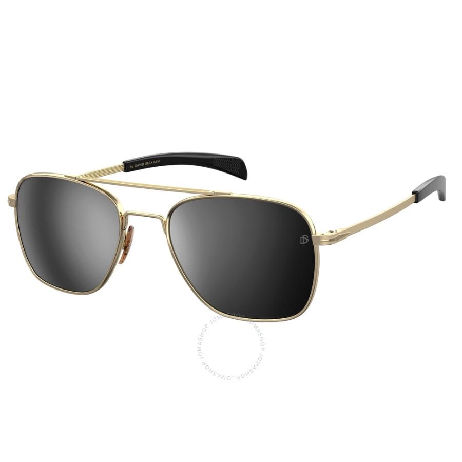 David Beckham Silver Mirror Navigator Men's Sunglasses DB 7019/S 0J5G/T4 55