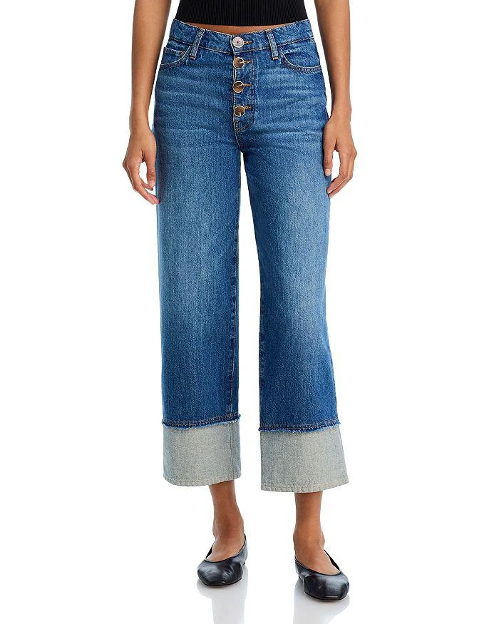 Derek Lam Simona High Rise Cuff Straight Jeans in Soho 1
