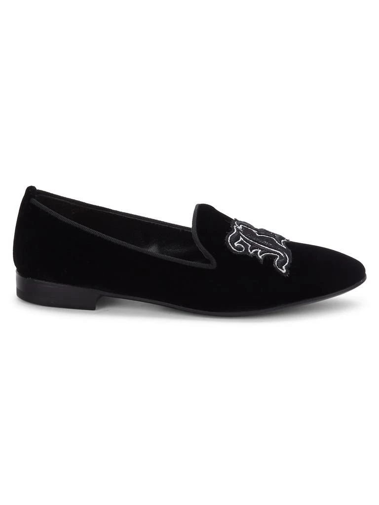 John Richmond Logo Velvet Smoking Slippers 1