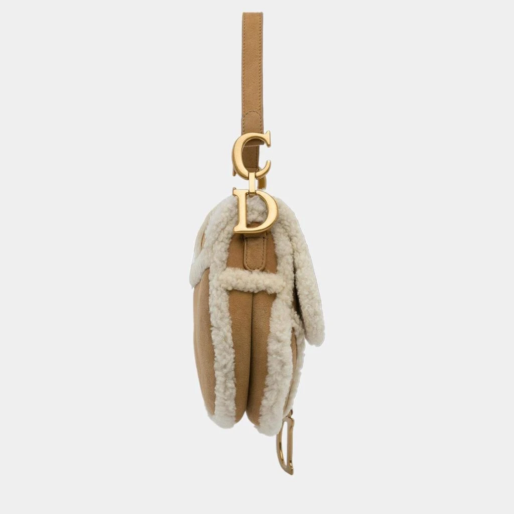 Dior Dior Brown Shearling Saddle Bag 5