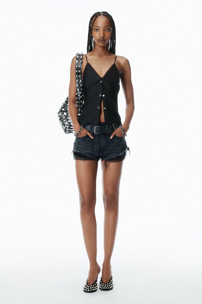 Alexander Wang Pre-Styled Denim Shorts with Silk Boxer