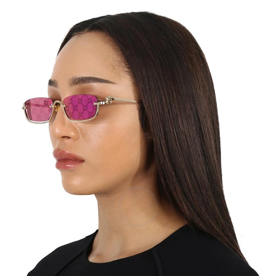 Gucci Violet Logo Rectangular Unisex Sunglasses GG1278S 005 55 3