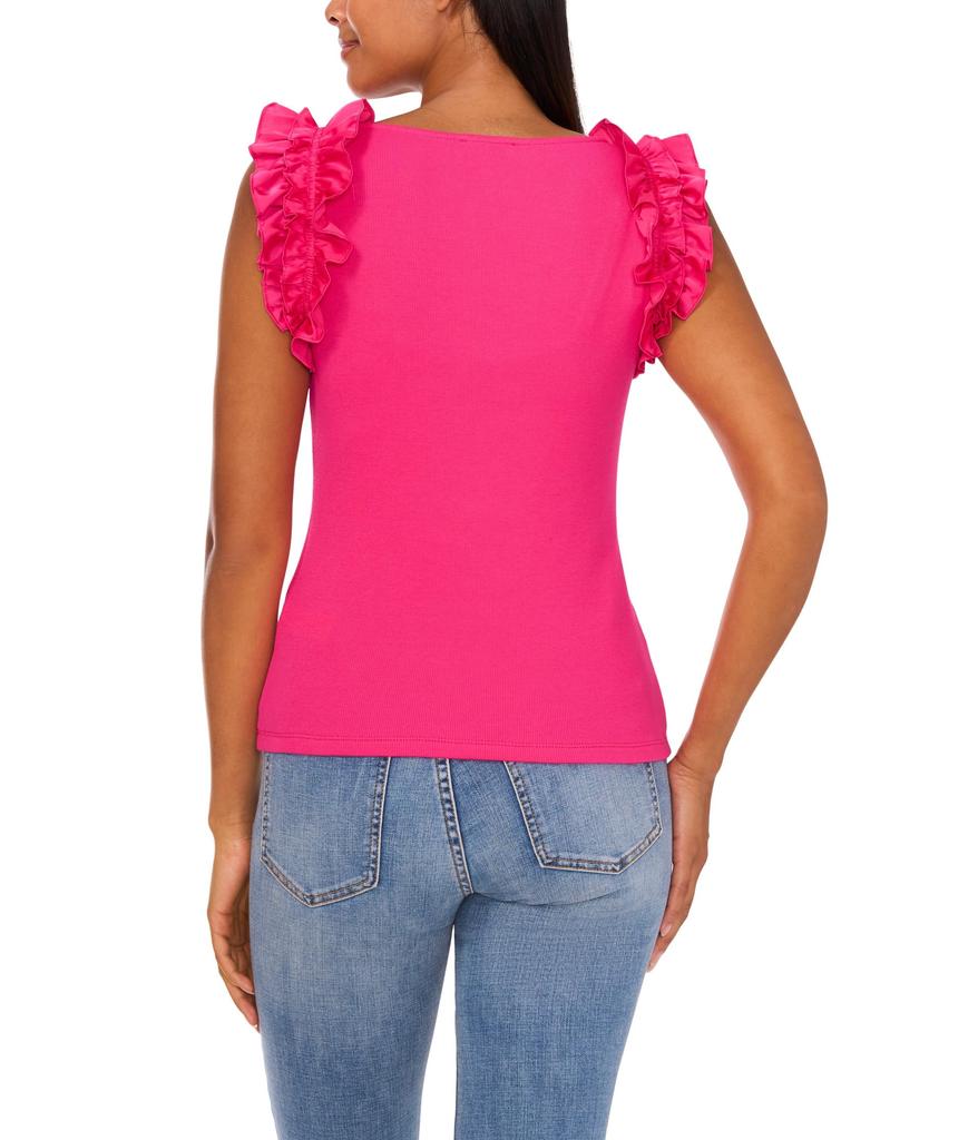 CeCe Ruffle Rib Tank