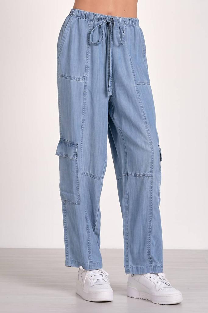 Elan Elan - Denim Cargo Drawstring Pant