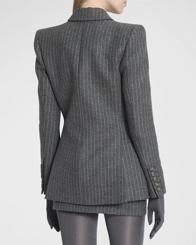 Alex Perry Wool Pinstripe Double-Breasted Fitted Blazer 6