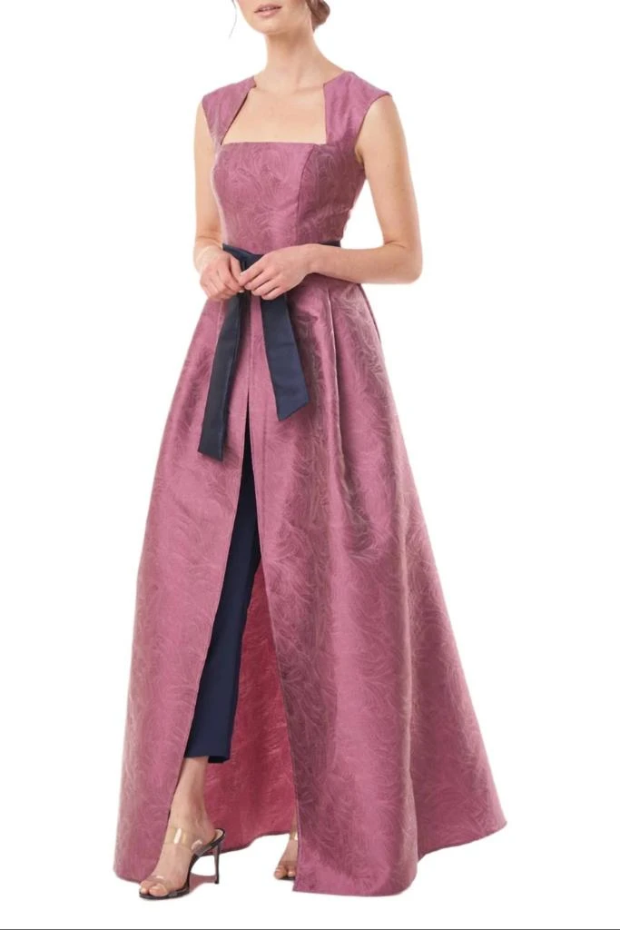 Kay Unger Kay Unger - Mikado Walk Through Jumpsuit With Stretch Crepe Pant 3