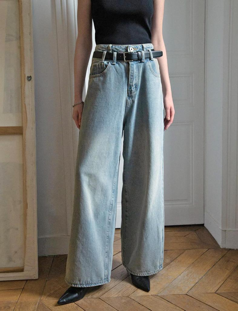 Pixie Market Double Waist Wide Leg Jeans