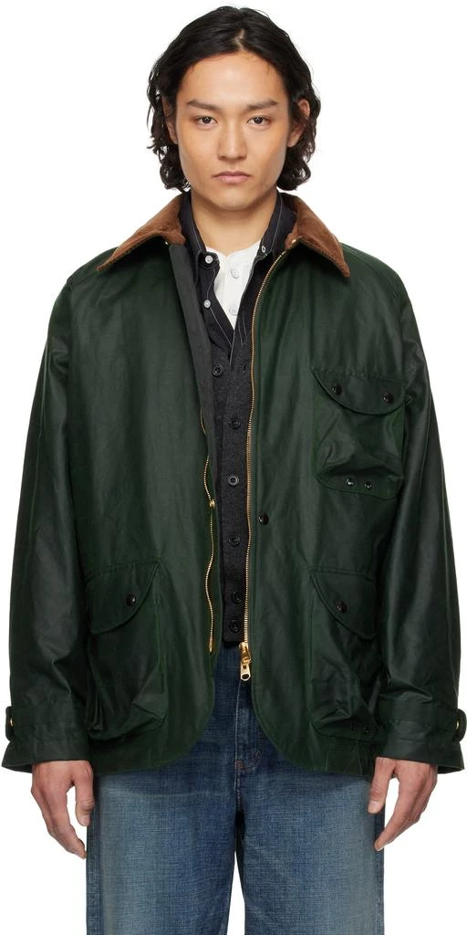 Drake's Green Waxed Coverall Jacket 1