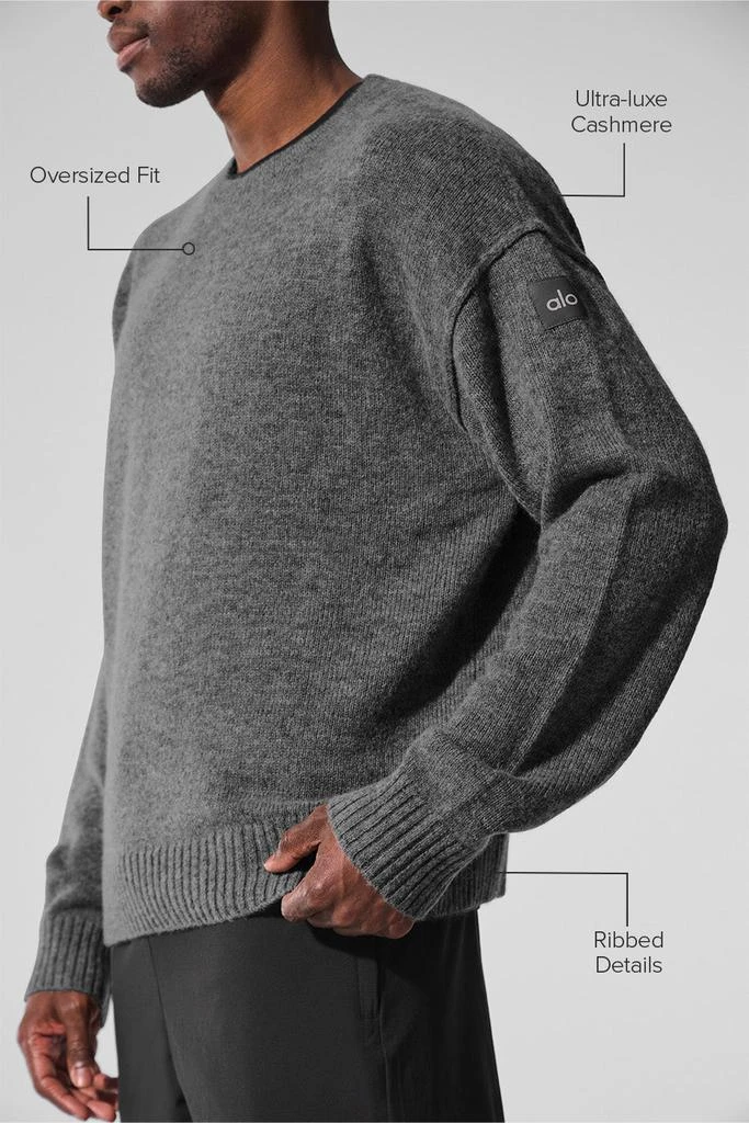 Alo New Class Cashmere Crewneck Sweater - Platinum Grey 3