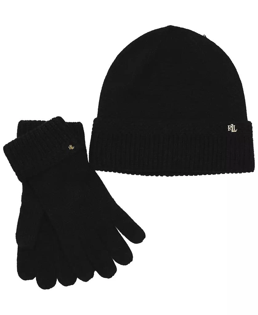Ralph Lauren Racking Stitch Knit Beanie and Glove Giftset 2