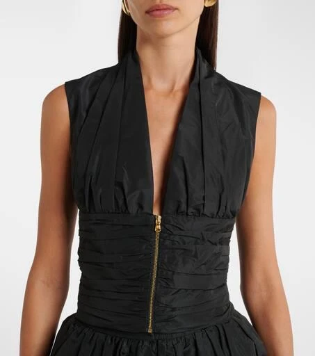 PATOU Ruched taffeta top 4