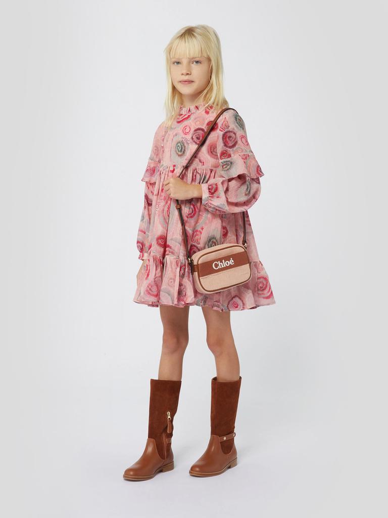 Chloé Chloé Girls Spiral Print Ceremony Dress in Pink