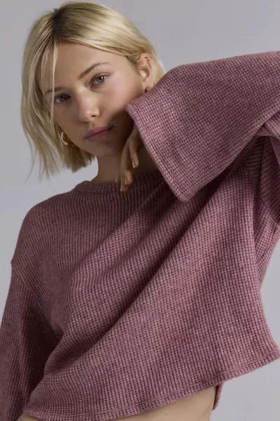 Urban Renewal ReMADE By UO Remnants Waffle Knit Drippy Sleeve Sweater 4