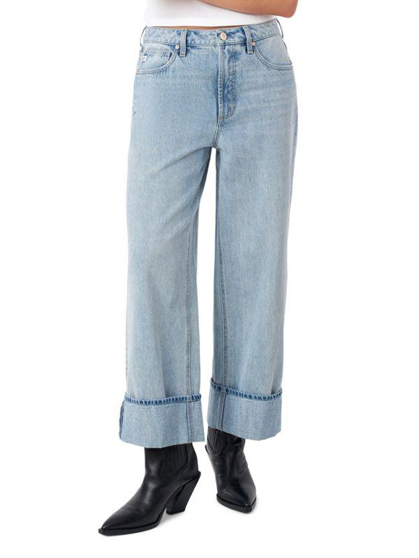 Seven7 ​Cropped Wide-Leg Cuffed Jeans