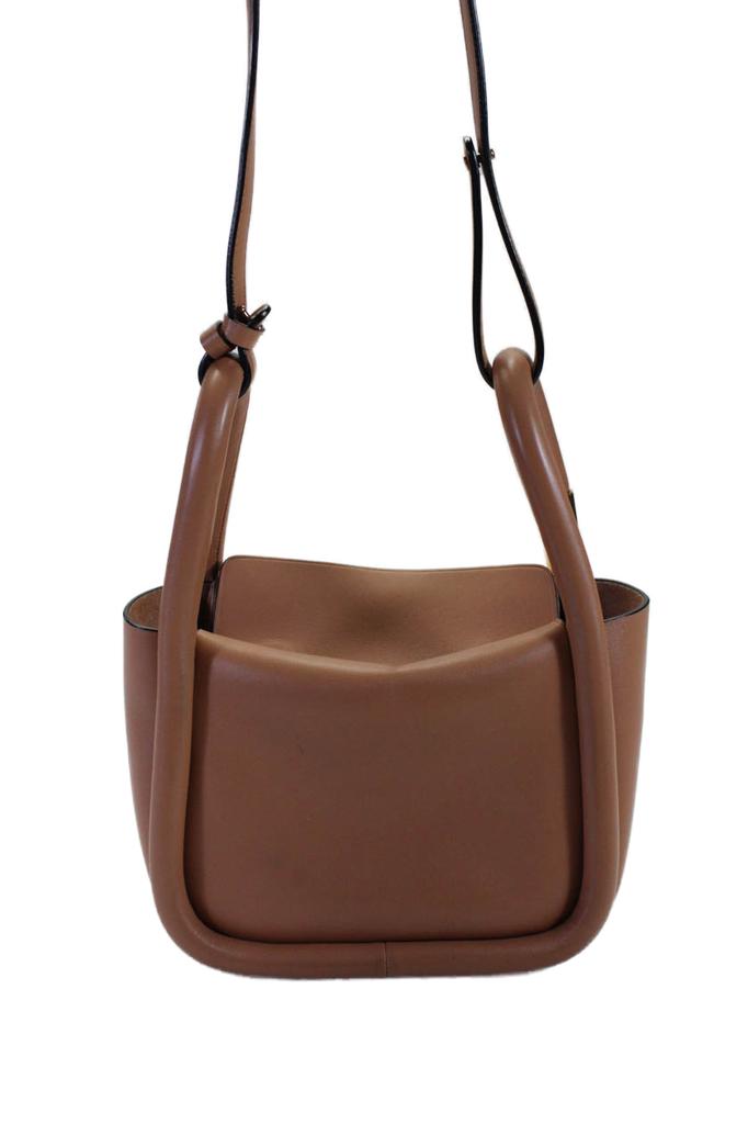 Boyy Womens Leather Gold Tone Magnet Closure Crossbody Shoulder Handbag Brown