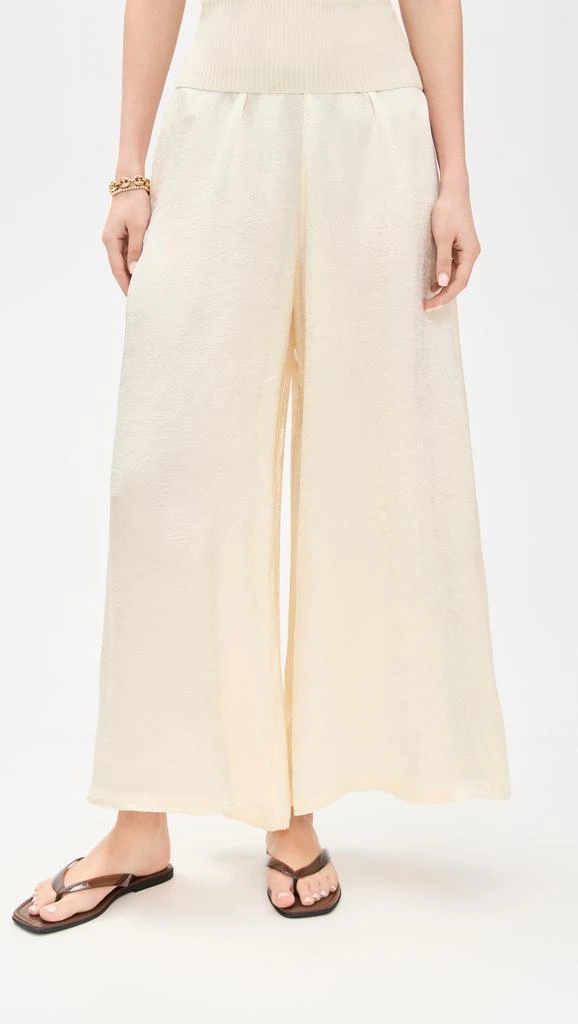 Enza Costa Textured Satin Palazzo Pants 1