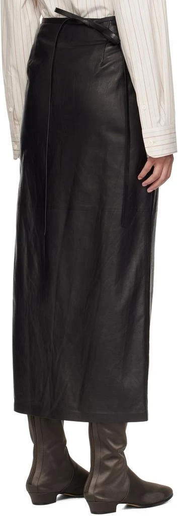 The Row Black Bert Leather Maxi Skirt 3