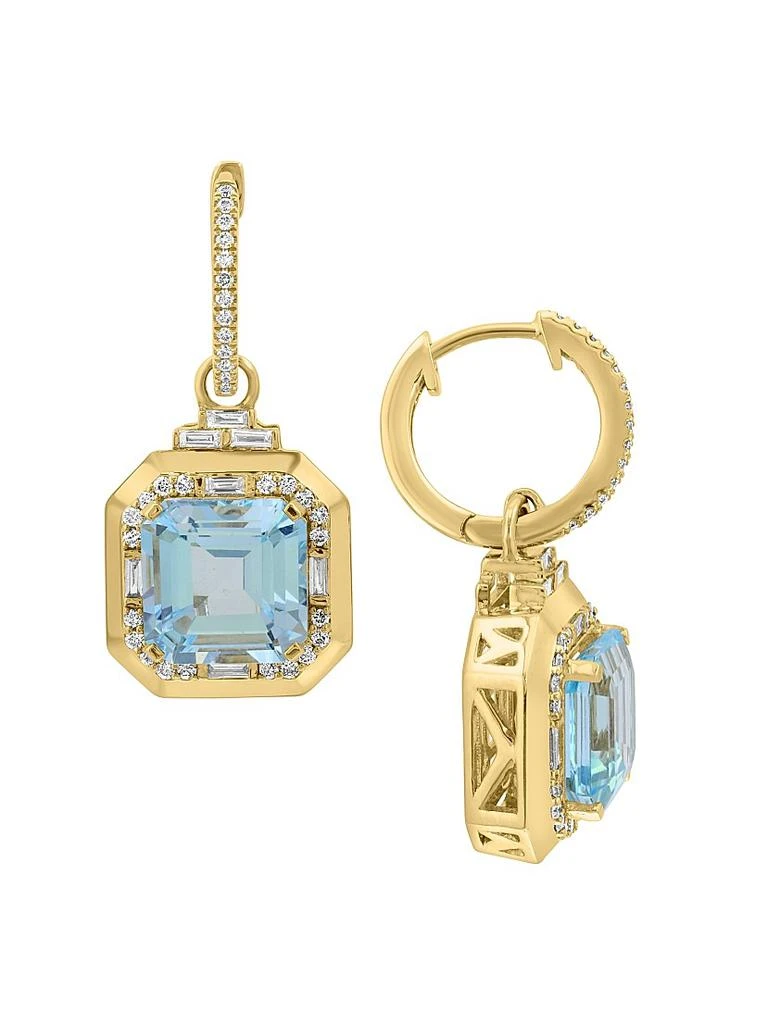Saks Fifth Avenue Collection 14K Yellow Gold, Sky Blue Topaz 
0.50 TCW Diamond Drop Earrings 3