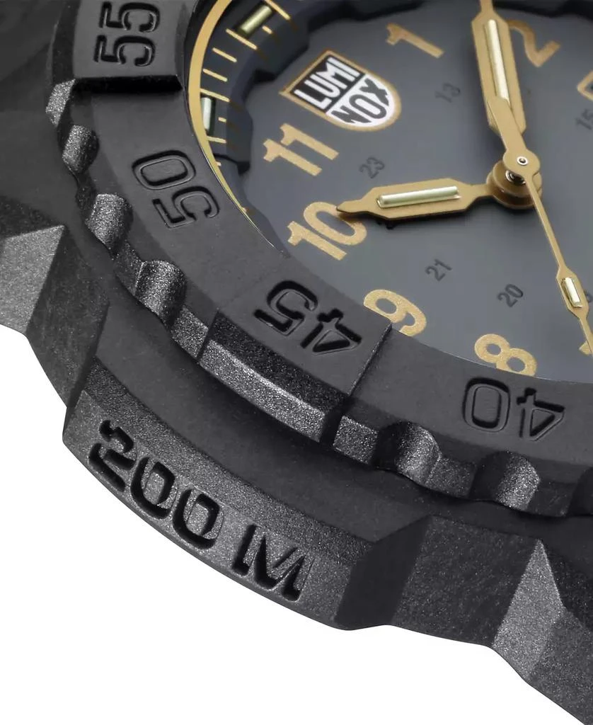 Luminox Men's Swiss Navy Seal Military Dive Gold Black Rubber Strap Watch 45mm 4