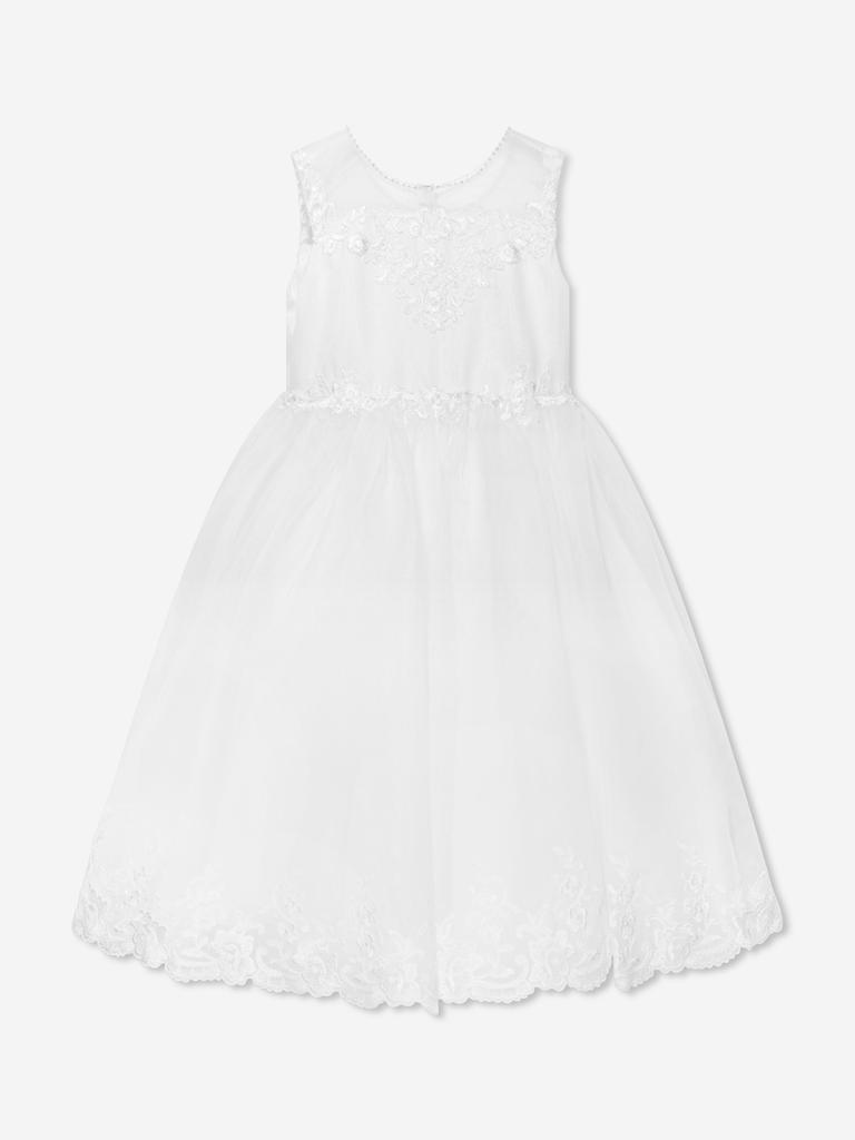 Sarah Louise Sarah Louise Girls Ceremonial Ballerina Length Dress in Ivory