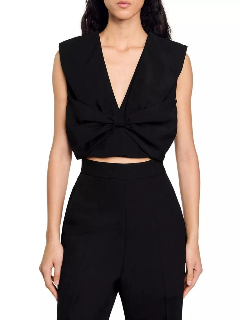 Sandro Satin-Effect Crop Top 2