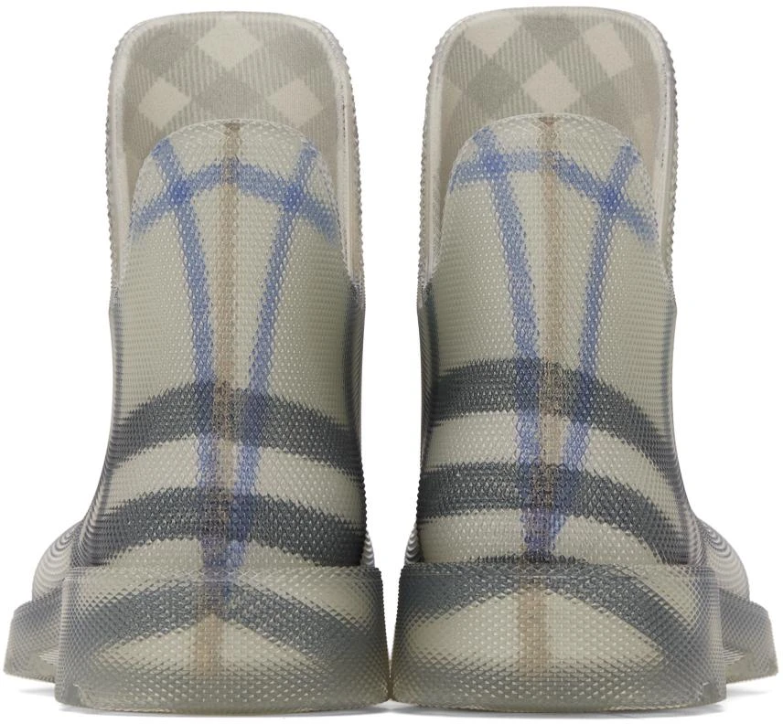 Burberry Gray Check Rubber Marsh Low Rain Boots 2