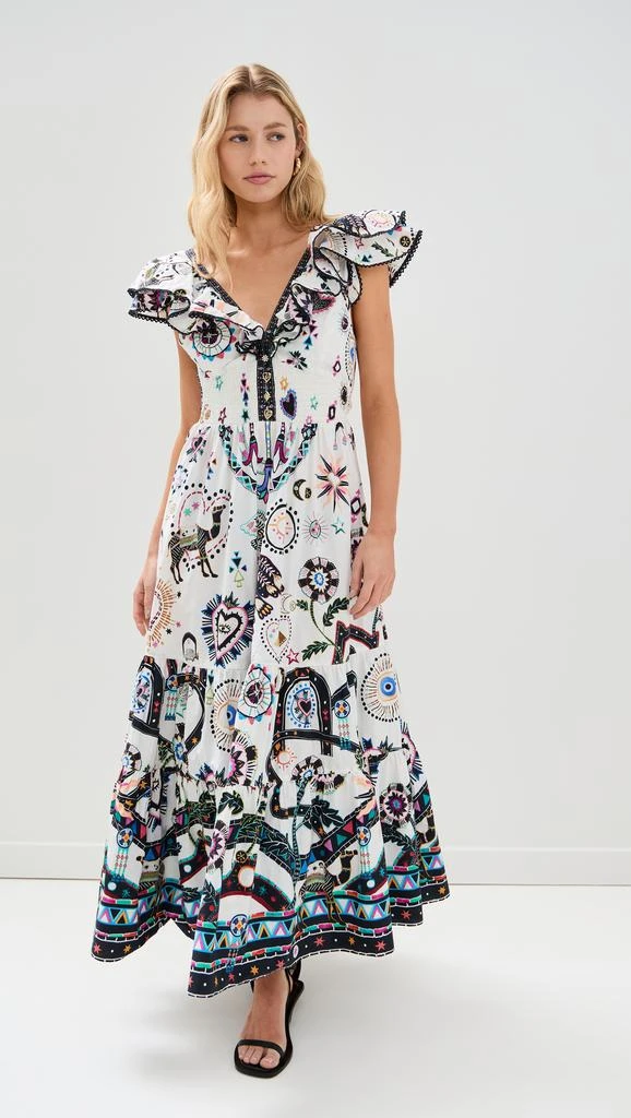 Camilla Tiered Dress With Neck Frill 4