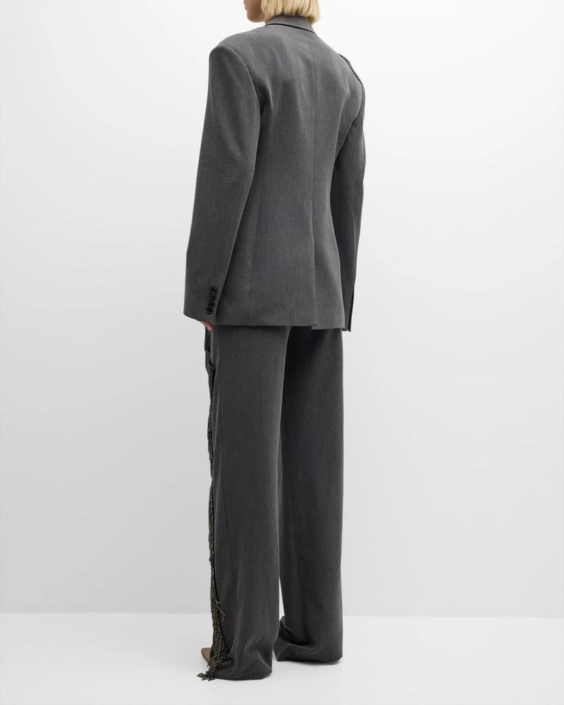 Hellessy Cliff Crystal Fringe Straight-Leg Pants 4