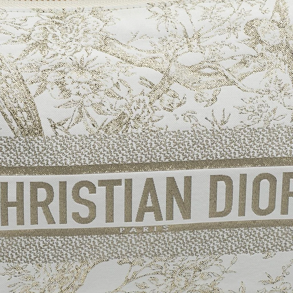 Dior Dior White Fabric Toile de Jouy Medium Travel Nomad Pouch 5