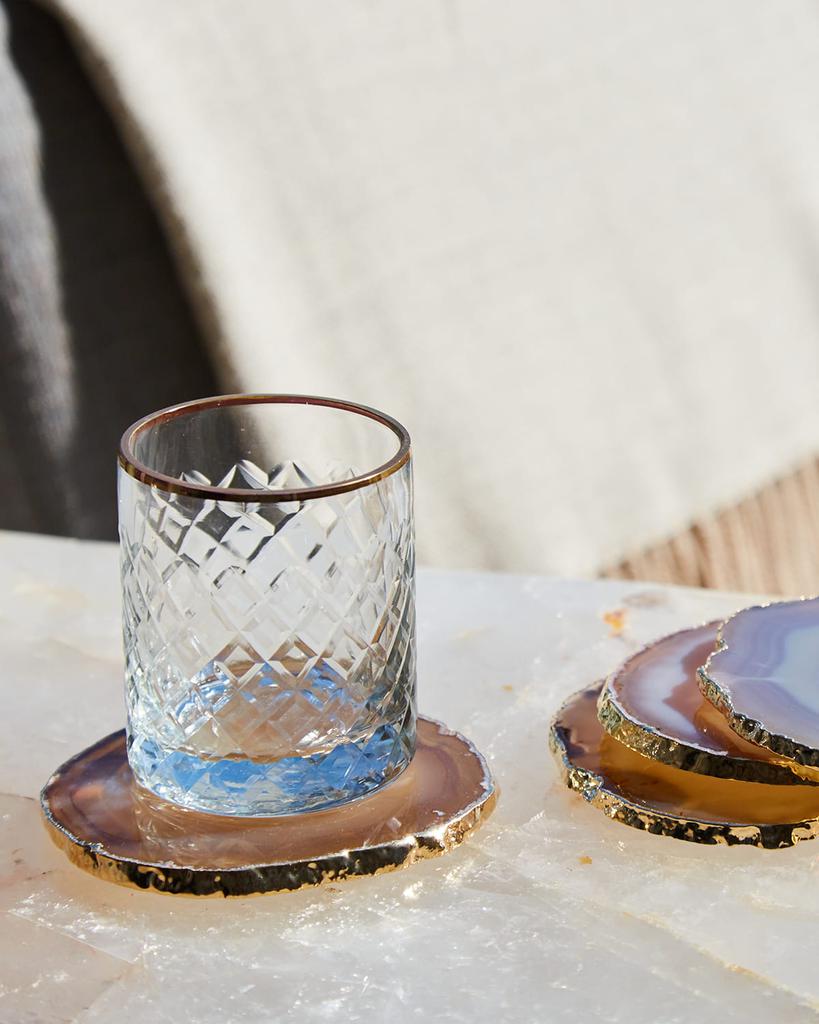 ANNA New York Agate & Gold Coasters, Set of 4