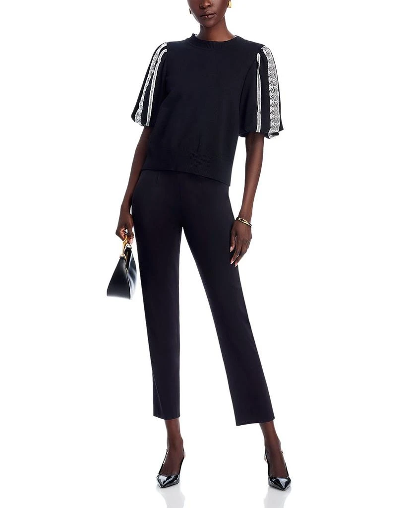 Misook Puff Sleeve Embroidered Blouse 2