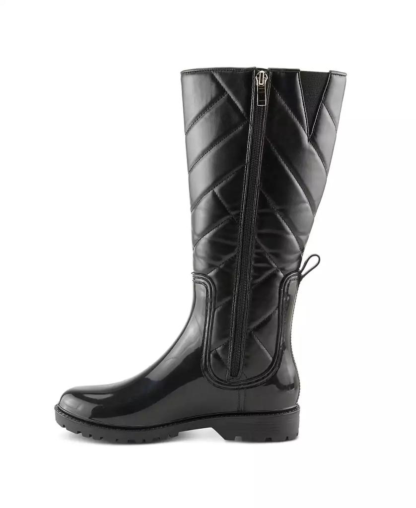 Spring Step MAIZA Waterproof Quilted Rain Boots with Faux Fur Lining and Zipper Closure