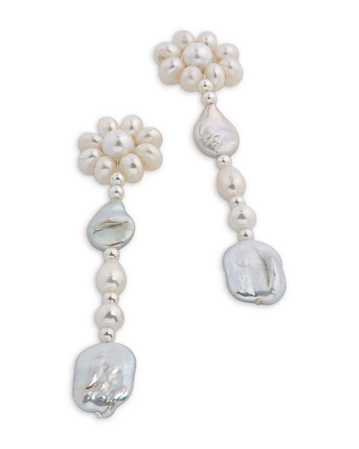 Shashi Geranium Cultured Freshwater Pearl Earrings