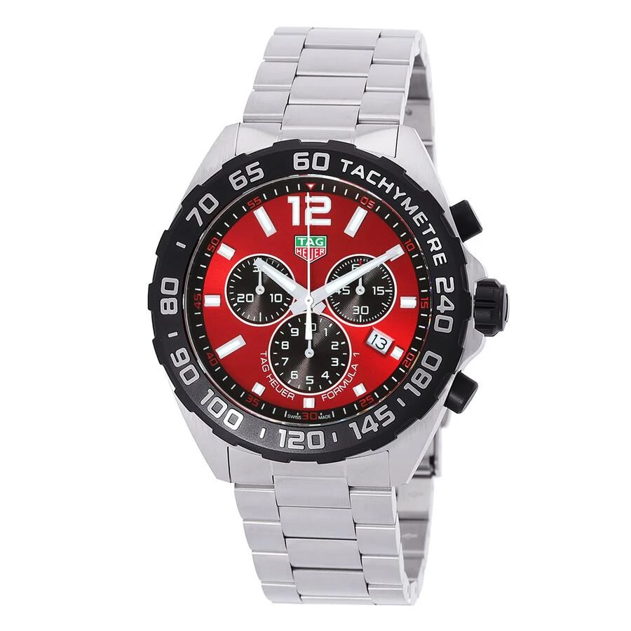 TAG Heuer 43mm Formula 1 Red Chronograph Quartz Red Dial Men
s Watch CAZ101AN.BA0842 1