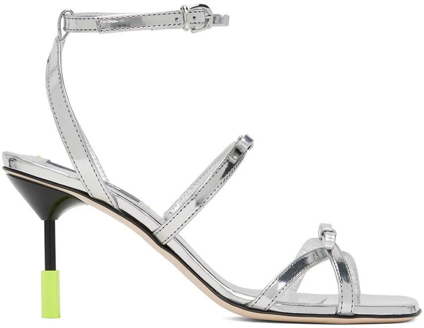 MSGM Silver Bow Heels 1