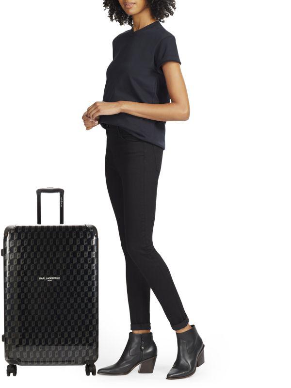 Karl Lagerfeld Paris 28-Inch Diamond Monogram Spinner Suitcase