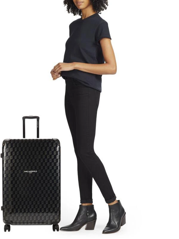 Karl Lagerfeld Paris 28-Inch Diamond Monogram Spinner Suitcase 2