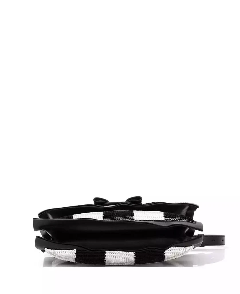 Pre-Owned Salvatore Ferragamo Small Viva Bow Flap Bag Sequin Embellished Leather 5