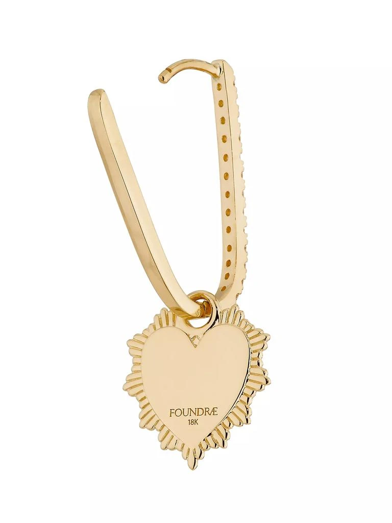 Foundrae Heart 18K Yellow Gold & 0.35 TCW Diamond Single Fob Earring 4