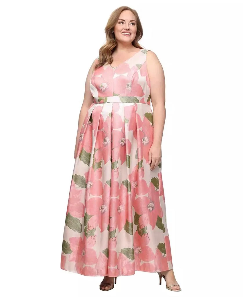 Alex Evenings Plus Size V-Neck Sleeveless A-Line Ball Gown