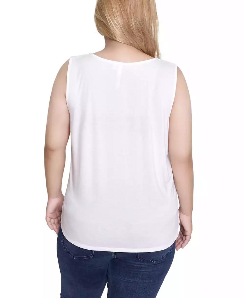 NY Collection Plus Size Sleeveless Tie Detail Top