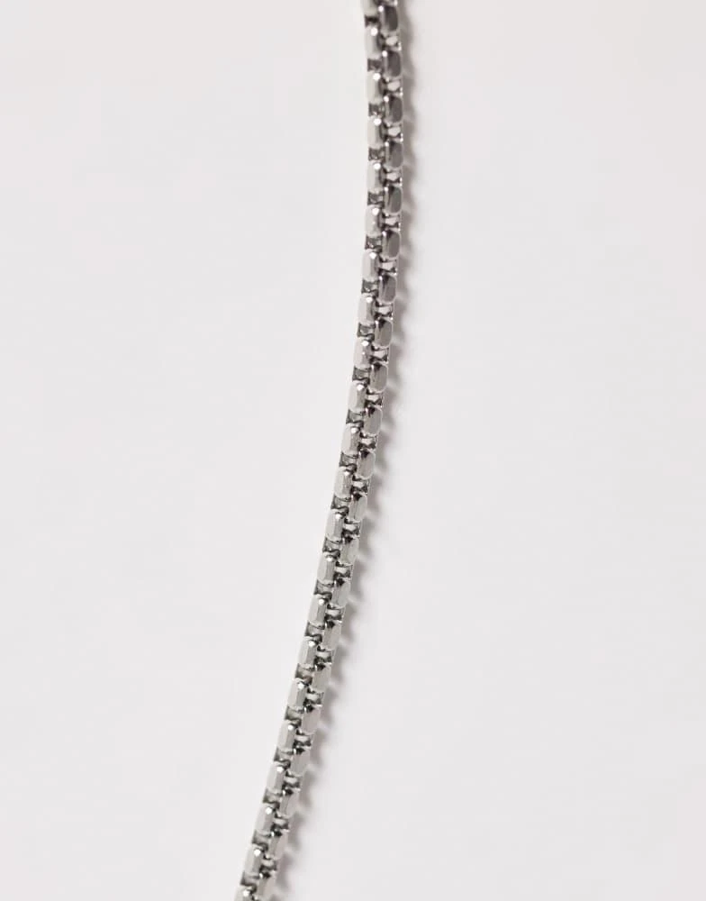 ASOS ASOS DESIGN waterproof stainless steel skinny box chain necklace in silver 2