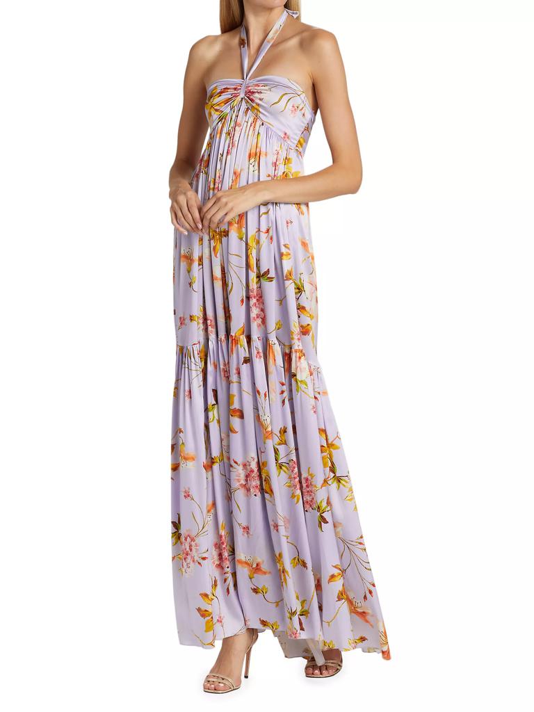 Adriana Iglesias Ella Tiered Halterneck Maxi Dress