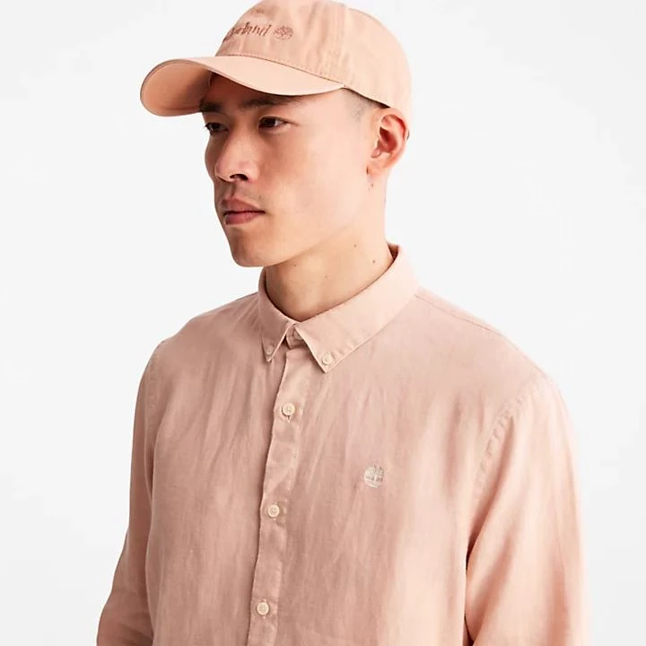 Timberland Mill River Slim-Fit Linen Shirt for Men in Light Pink 5