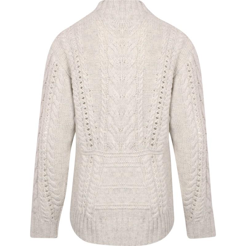 Designers Remix Girls Cable knit wool sweater in oatmeal